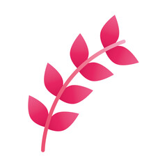 branch with leafs silhouette style icon