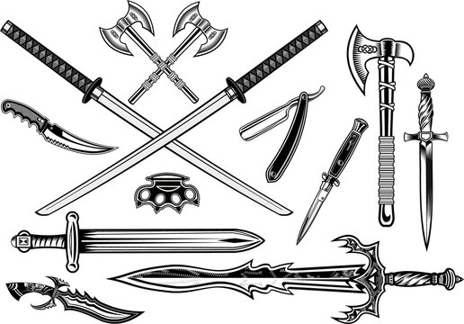 Knife, dagger, sword and tomahawk