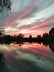 sunset over the river