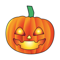 halloween pumpkin face light icon