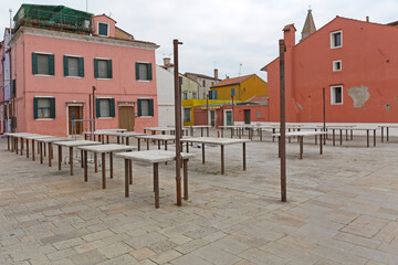 Empty Market Burano Venice Italy