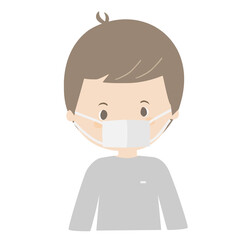 マスクをつけた若い男性