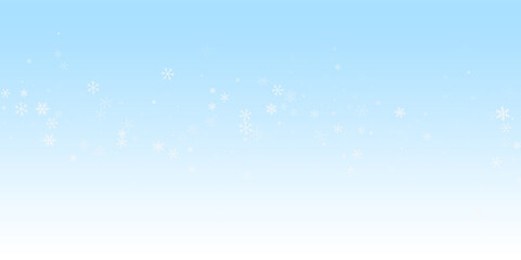 Fototapeta premium Sparse snowfall Christmas background. Subtle flyin