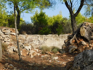 Ancient Greek silver mine, workshop facilities, at Lavrio, Attica, Greece