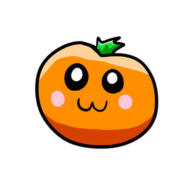 Cartoon Stylized Adorable Orange Emoticon