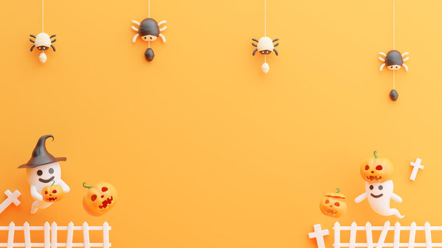 3d reder of happy halloween background