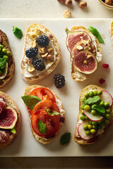 A set of various toasts