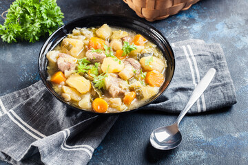 Pichelsteiner, German stew that contains meat