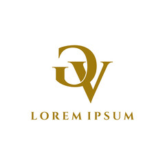 Letter GV luxury logo design vector