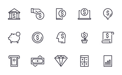 Set of Finance vector icon illustration