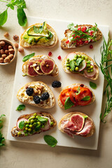 A set of various toasts