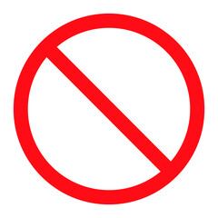 Red circle prohibition sign For inserting text or images, illustrations