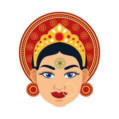 goddess head hindu religion icon