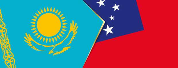 Kazakhstan and Samoa flags, two vector flags.