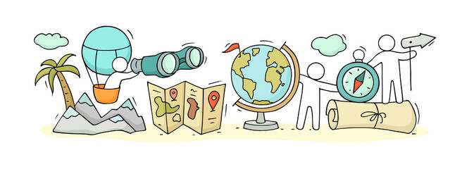 geography class with working little people