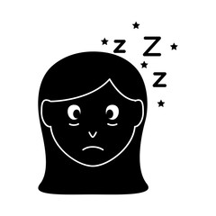 head woman with Insomnia z letters silhouette style icon