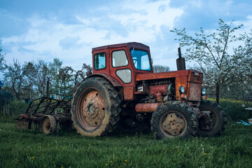 old rusty tractor