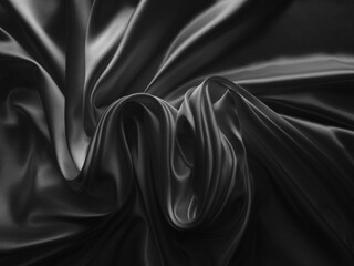 Beautiful elegant dark silver grey or black satin silk luxury cloth fabric texture, abstract...