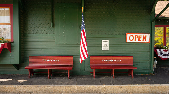 Bancs avec all&eacute;geances politiques USA