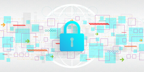 Vector background secure digital security system.