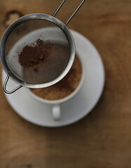 cup of coffee with beans,cup of coffee with chocolate, coffee on the table, cafe, table, cofee, meny, atmosphere, cup, food