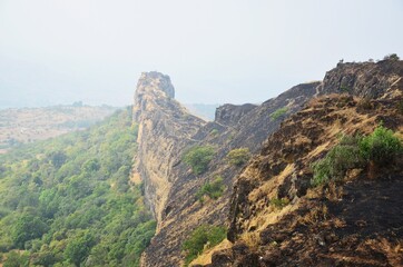Fototapeta na wymiar view from the top of Lohagad Fort In Pune,Maharashtra,India