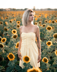 girl in the sunflower field