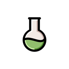 Flask Icon Filled Outline Science Illustration Logo Vector
