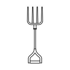 rake gardening tool line style icon