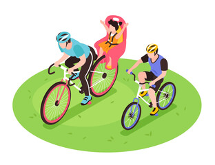 Fototapeta premium Family Bicycle Ride Composition
