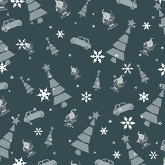  background with Santa Claus and snowflakes