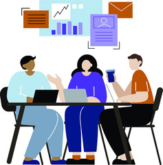 business people working in office