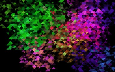Obraz na płótnie Canvas Dark Multicolor, Rainbow vector background with triangles.