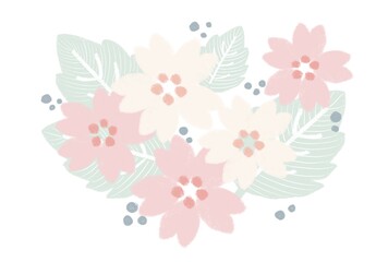 パステル色のサクラポストカード