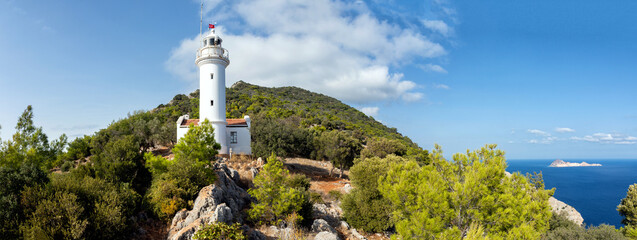 Obraz premium View from Gelidonya Lighthouse. Lycian Way, Antalya Turkey.