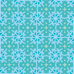 Swirl star mesh vector repeat pattern. Wavy grid seamless illustration background.