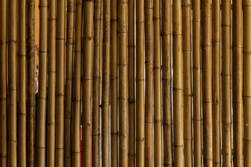 old brown tone bamboo plank fence texture for background