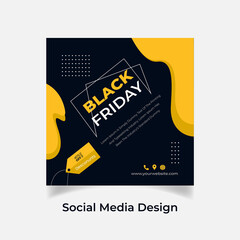 Black Friday sale banner set. Social media post or web ads design template