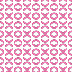 Pink Memphis style background with non-uniform objects