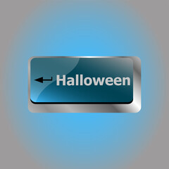 Computer keyboard key with key Halloween button