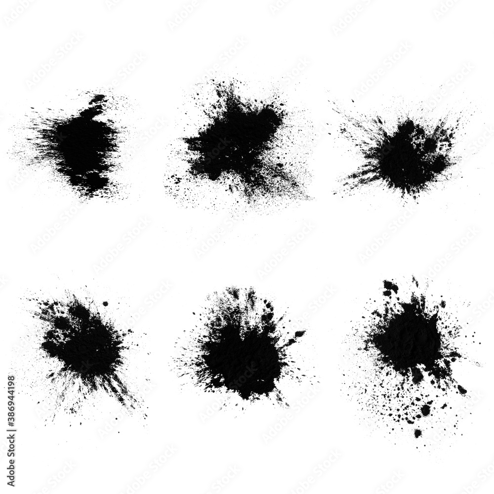Aufkleber set of black splashes with splashes isolated on white background