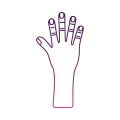 hand human stop line style icon
