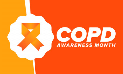 COPD Awareness Month in November. Chronic Obstructive Pulmonary Disease. Celebrated annual in United States. Medical health care and awareness design. Poster, card, banner and background. Vector