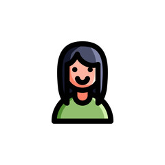 Woman Avatar Icon Filled Outline People Illustration Logo Vector
