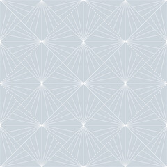 Geometric seamless pattern from white squares on grey background. Abstract diamond vector pattern. Simple vector illustration. Simple geometric design for fabric, wallpaper, scrapbooking, textile