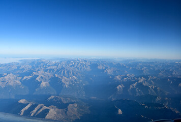 View of the Pyrenees from an airplane