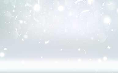 Snow background, White stars sparkle and shimmer celebration vector illustration