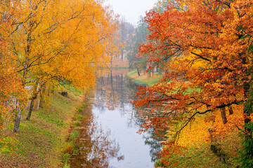 Catherine park in autumn, Tsarskoe Selo (Pushkin), St. Petersburg, Russia