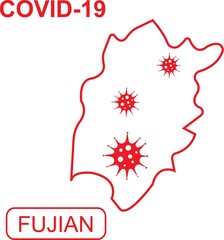 Map of Fujian labeled 