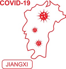 Map of Jiangxi labeled 